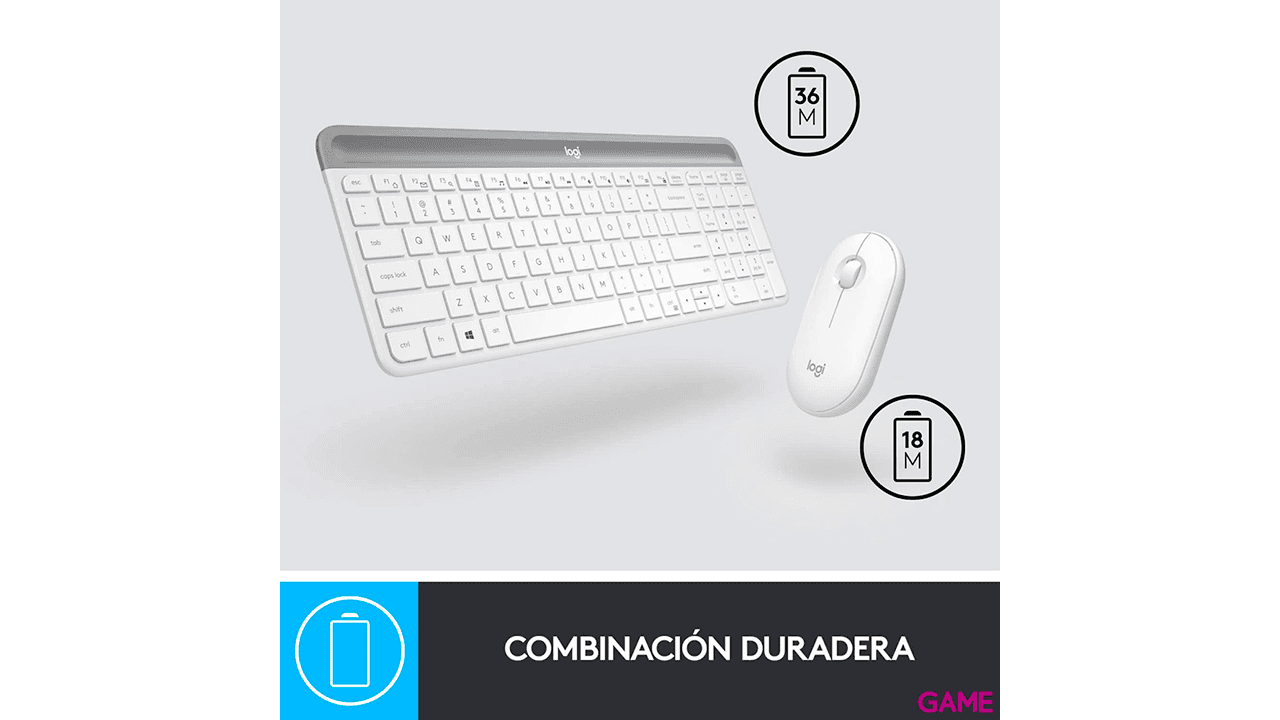 Logitech MK470 Slim Wireless Combo Blanco - Combo