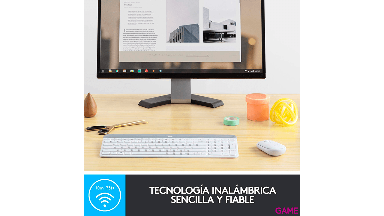 Logitech MK470 Slim Wireless Combo Blanco - Combo