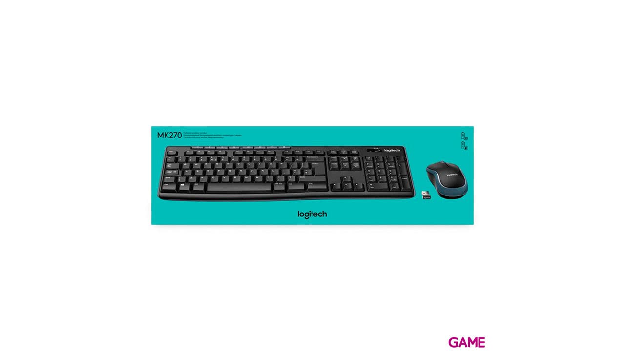 Logitech MK270 Teclado + Raton Negro - Pack Perifericos