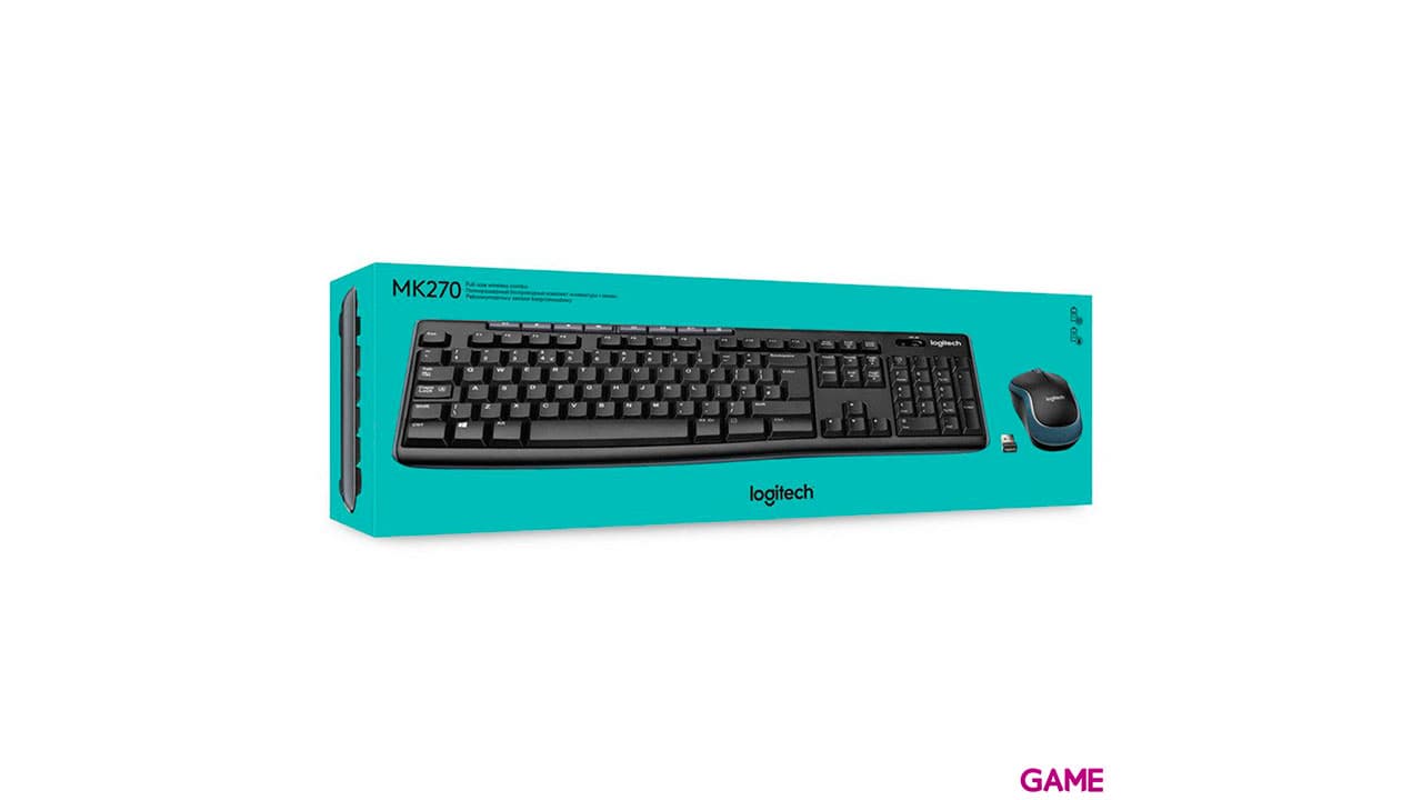 Logitech MK270 Teclado + Raton Negro - Pack Perifericos