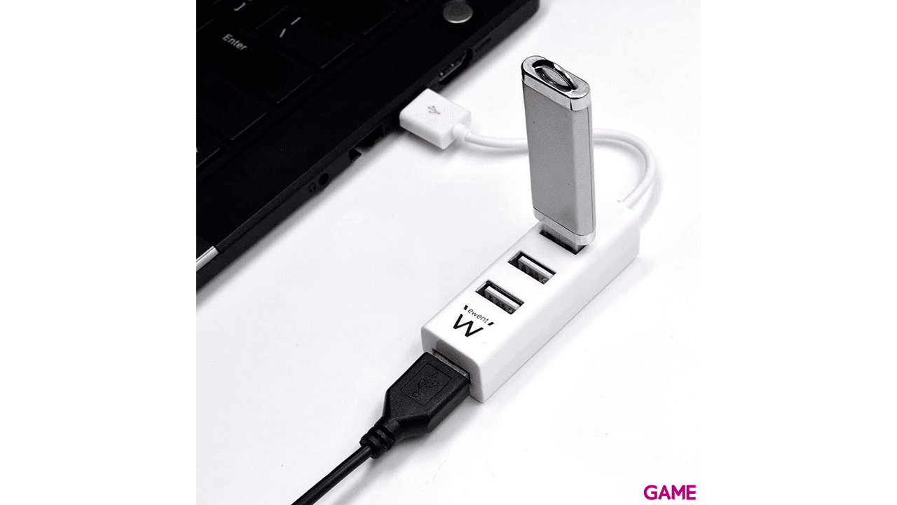 Ewent EW1122 USB 2.0 Blanco - Hub