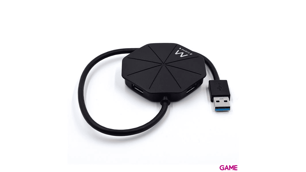 Ewent EW1138 USB 3.2 Gen 1 (3.1 Gen 1) Type-A 5000 Mbit/s Negro - Hub USB