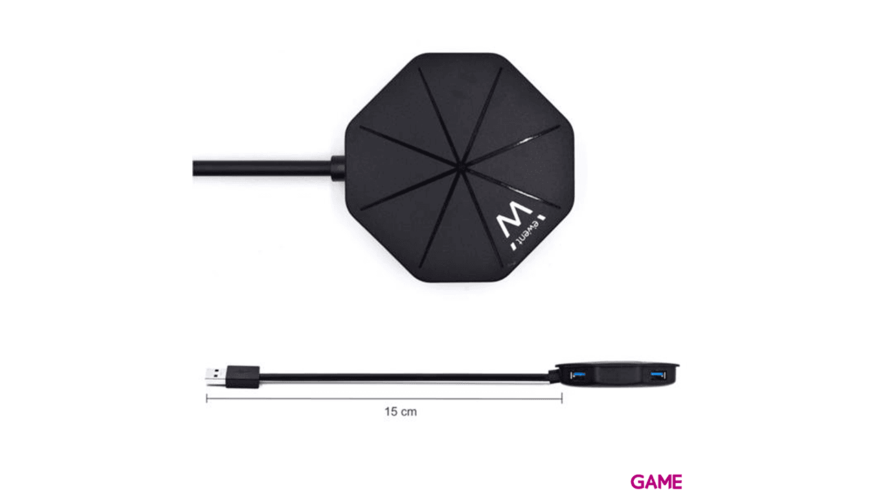 Ewent EW1138 USB 3.2 Gen 1 (3.1 Gen 1) Type-A 5000 Mbit/s Negro - Hub USB