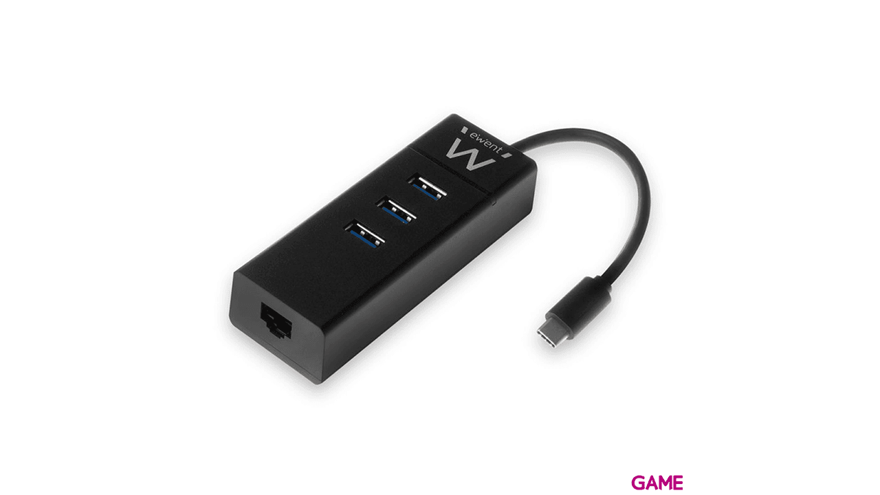 Ewent EW1141 USB 3.2 Gen 1 (3.1 Gen 1) Type-C 5000 Mbit/s Negro - HUB USB