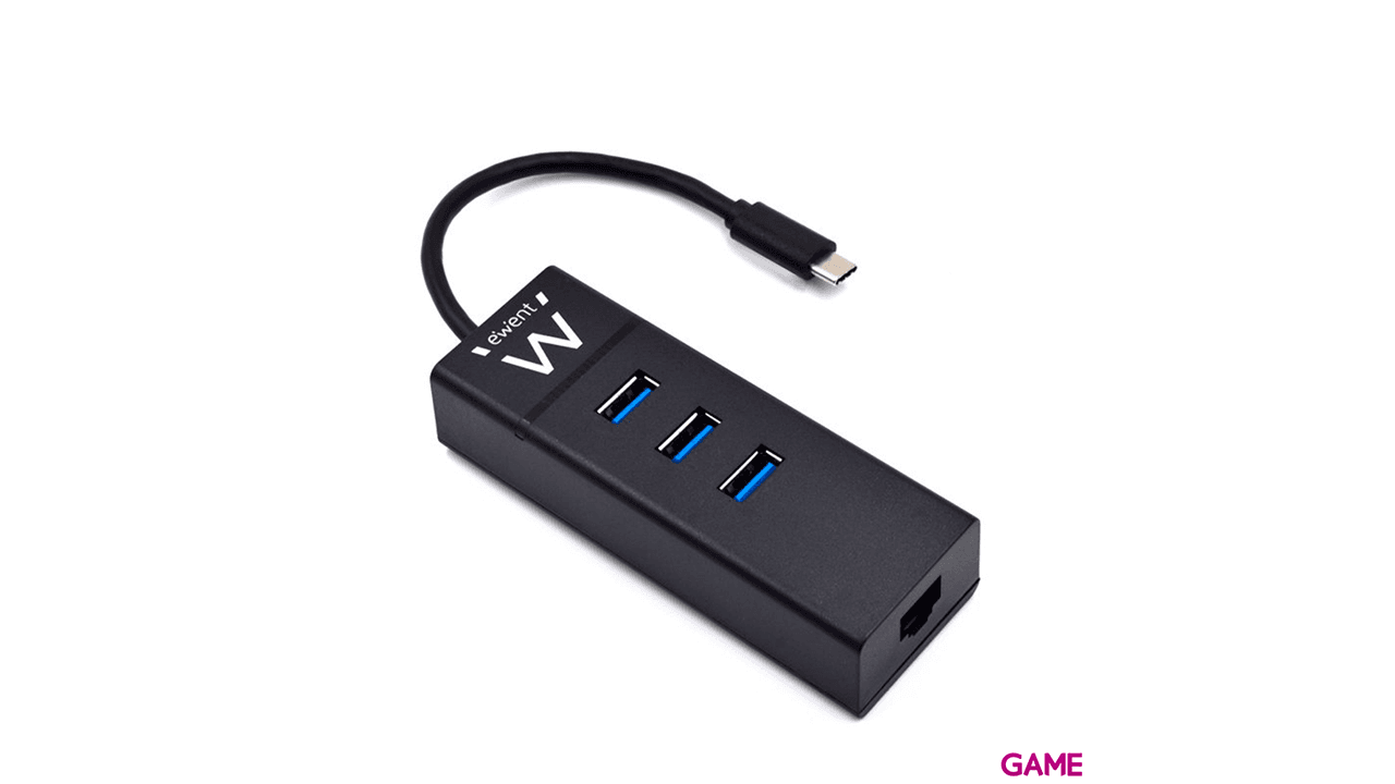 Ewent EW1141 USB 3.2 Gen 1 (3.1 Gen 1) Type-C 5000 Mbit/s Negro - HUB USB