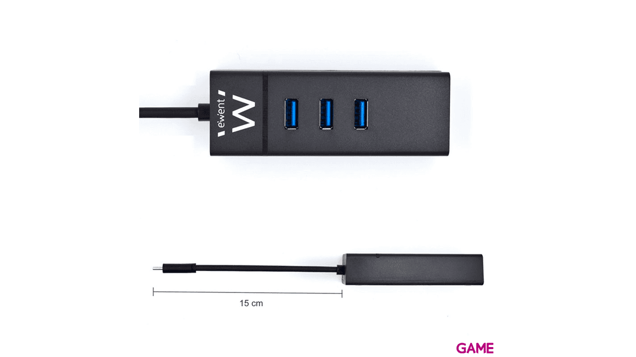 Ewent EW1141 USB 3.2 Gen 1 (3.1 Gen 1) Type-C 5000 Mbit/s Negro - HUB USB