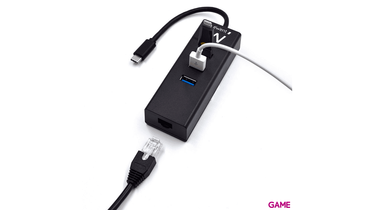 Ewent EW1141 USB 3.2 Gen 1 (3.1 Gen 1) Type-C 5000 Mbit/s Negro - HUB USB