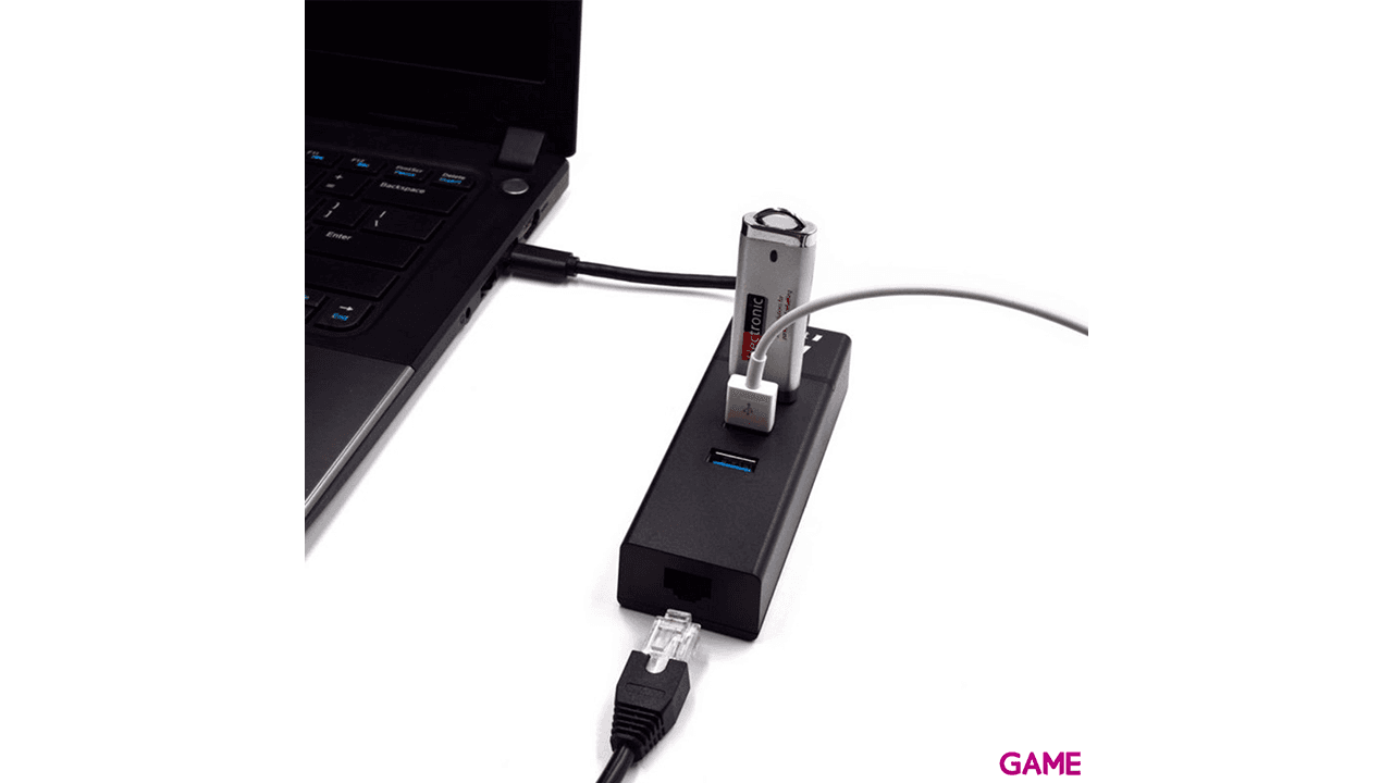 Ewent EW1141 USB 3.2 Gen 1 (3.1 Gen 1) Type-C 5000 Mbit/s Negro - HUB USB