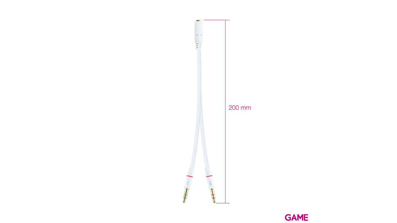 Nanocable Cable Jack 3.5/H de 4 Pines a 2 Jack 3.5/M de 3 Pines 20Cm Blanco - Cable Audio