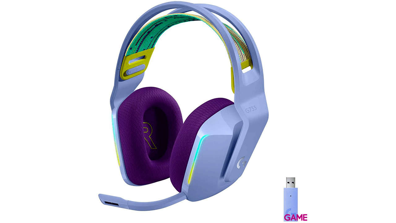 Logitech G733 LIGHTSPEED Wireless RGB - Lila - Auriculares Gaming Inalámbricos