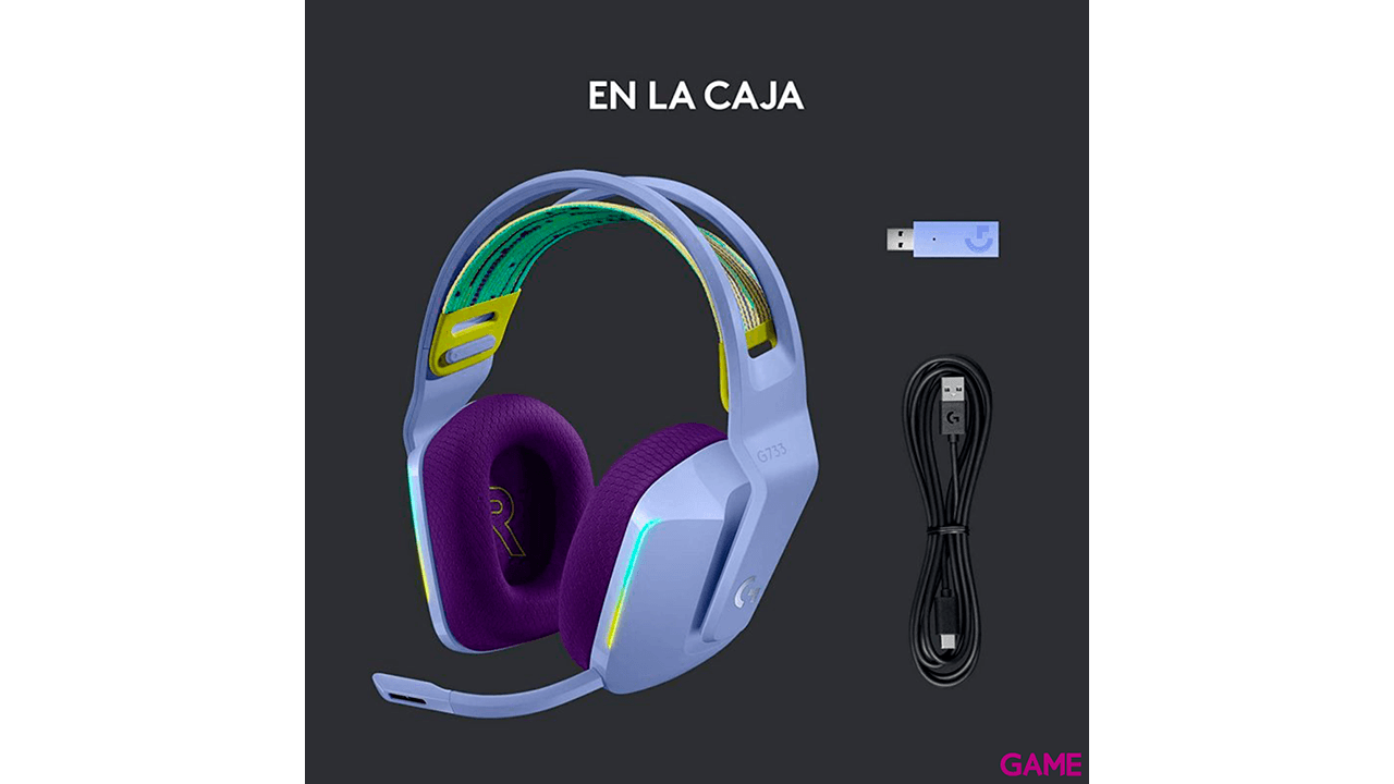 Logitech G733 LIGHTSPEED Wireless RGB - Lila - Auriculares Gaming Inalámbricos