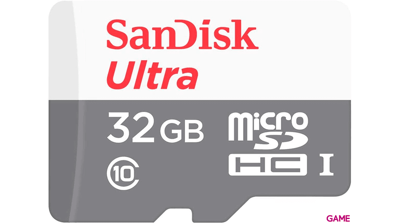 Sandisk 32GB Ultra MicroSDHC + Adaptador SD 100MB/S CLASS 10 UHS-I - Tarjeta Memoria