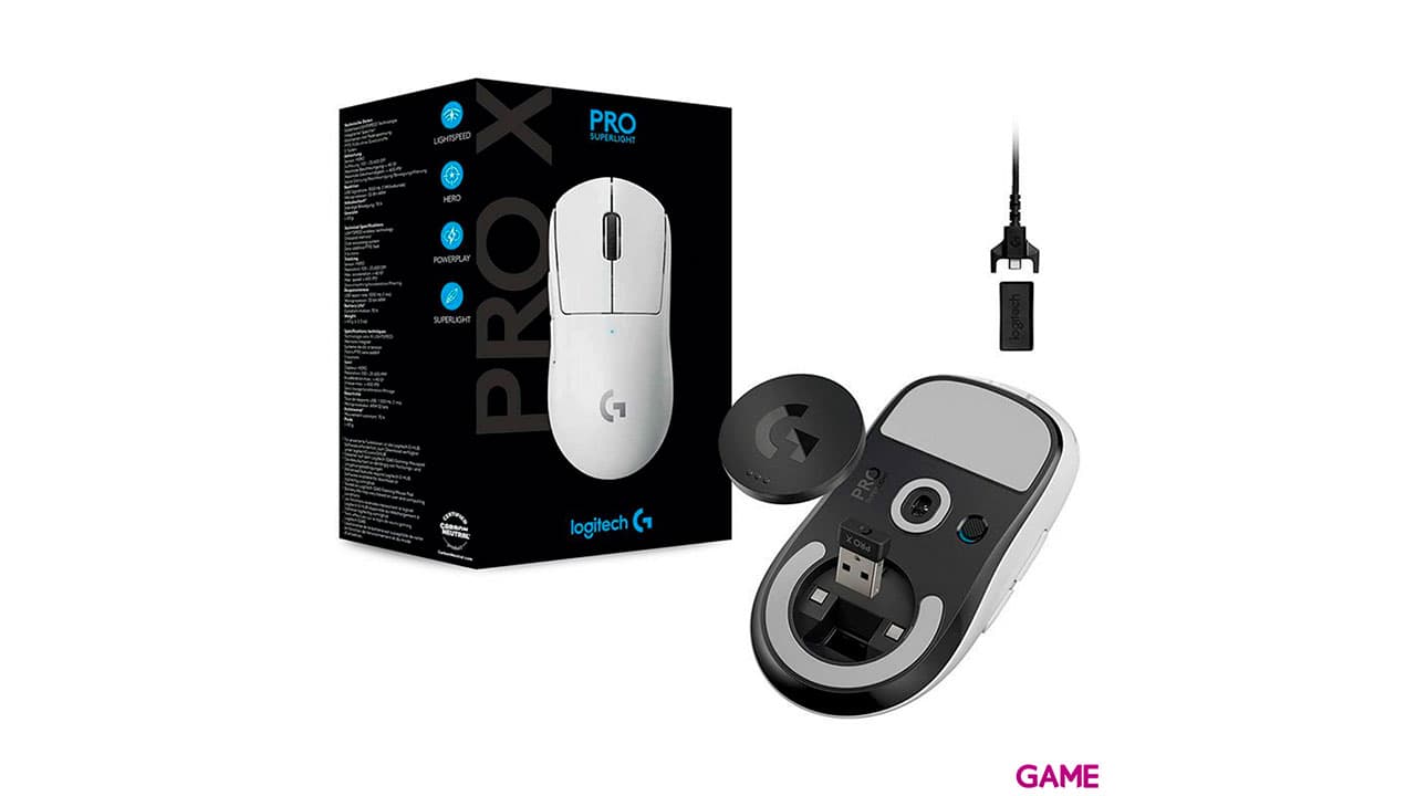 Logitech G Pro X Inalambrico 25400DPI Blanco - Raton