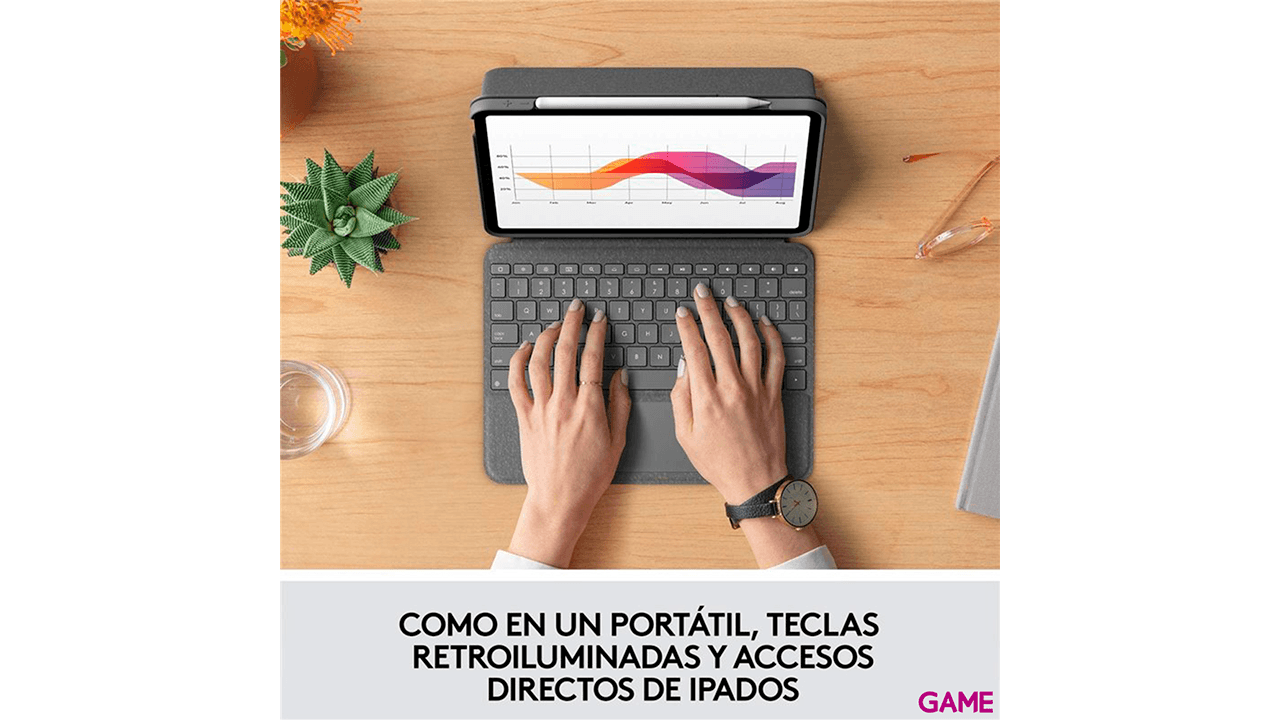 Logitech Folio Touch Gris Smart Connector - Teclado