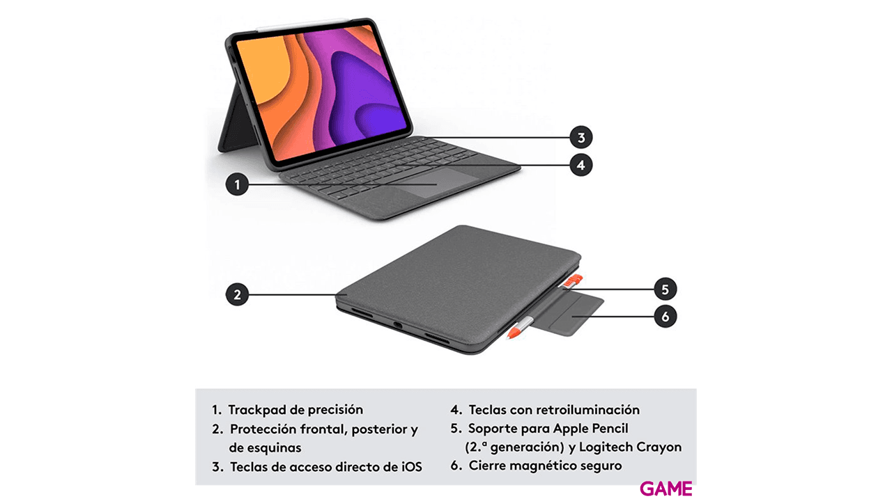 Logitech Folio Touch Gris Smart Connector - Teclado