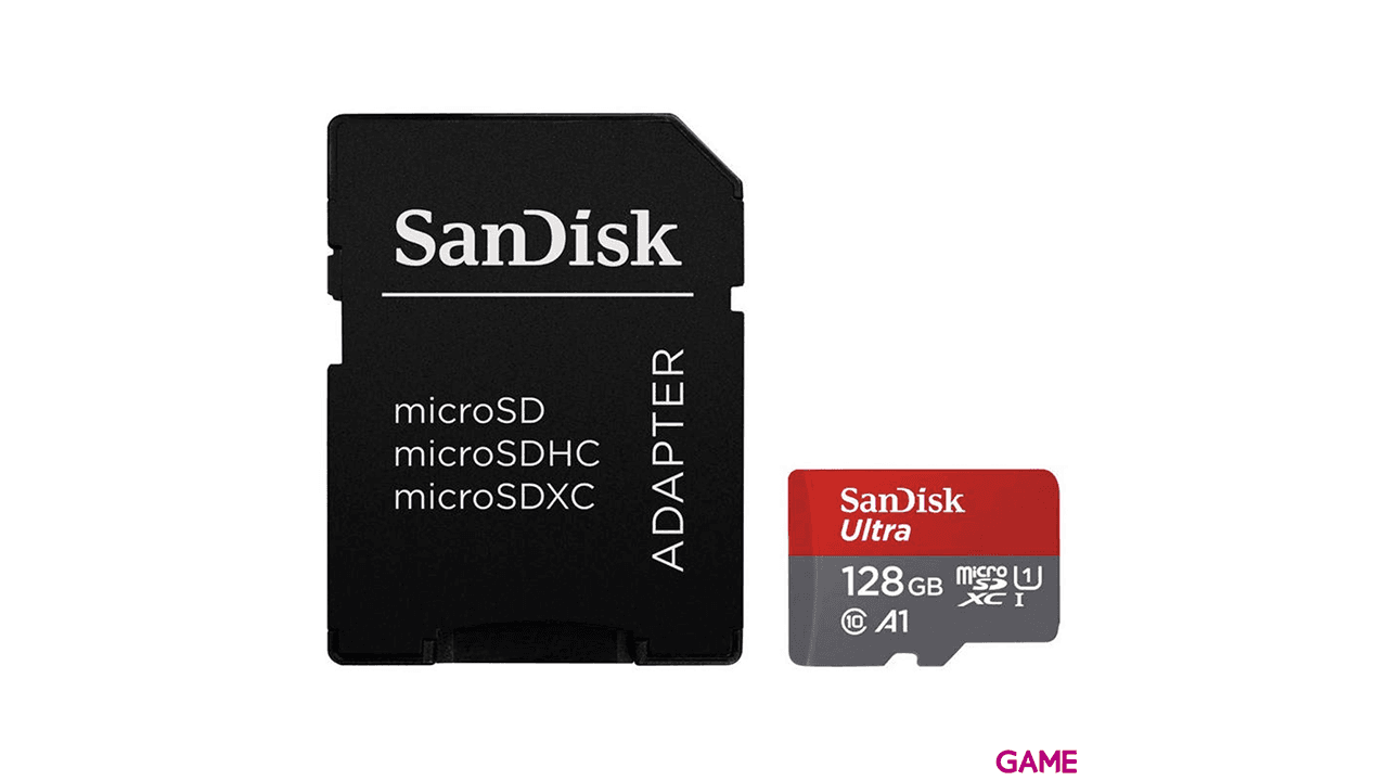 Sandisk Ultra MicroSDXC 128GB + Adaptador 100MB/S CLASS 10 UHS-I - Tarjeta Memoria
