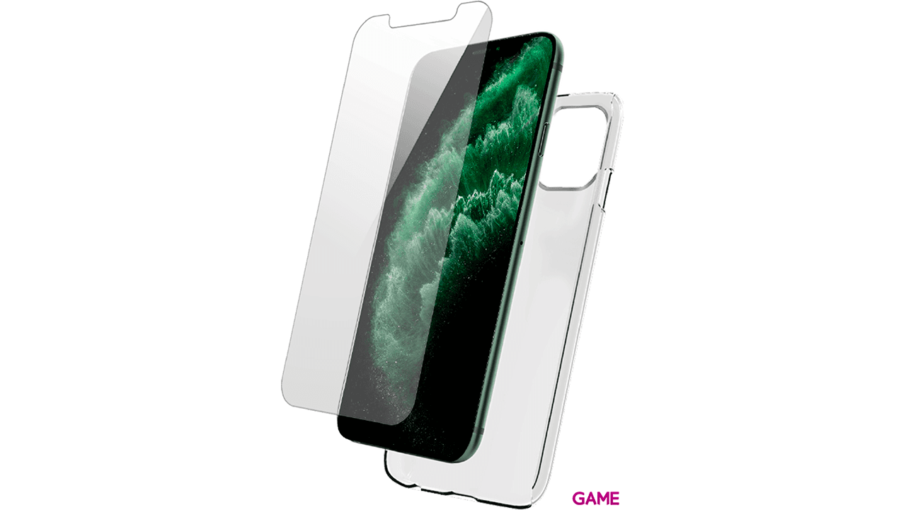 BigBen Pack proteccion carcasa transparente y protector de cristal templado para iPhone 11 - Funda
