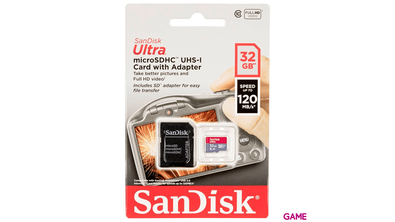 SanDisk Ultra microSD 32GB MiniSDHC UHS-I Clase 10 - Tarjeta Memoria