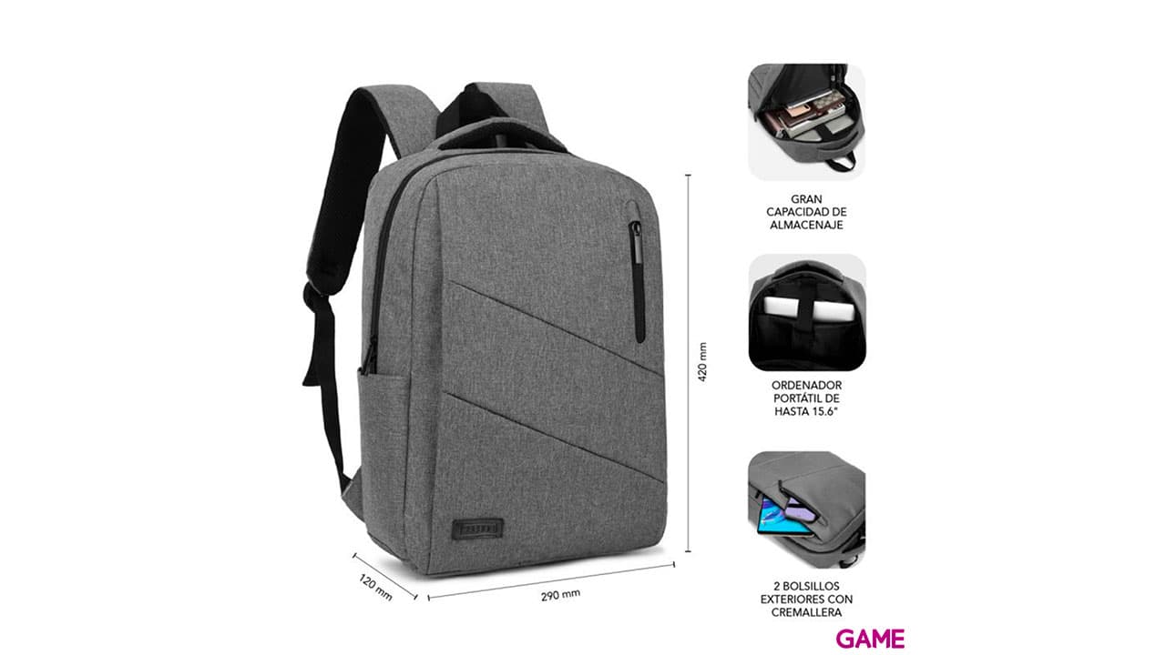 Subblim City Backpack 15.6" Gris - Mochila