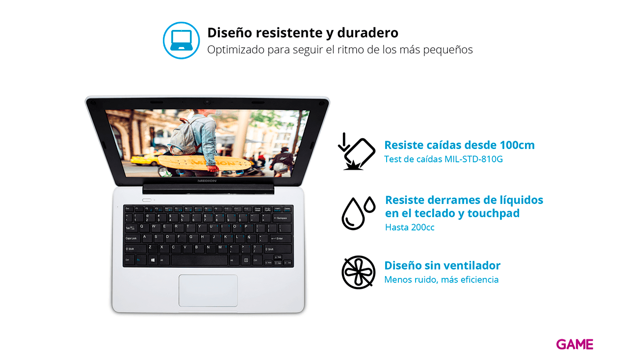 Medion E11201 - Celeron N3450 - 4GB RAM - 64GB SSD - 11,6´´ - W10 - Ordenador Portátil