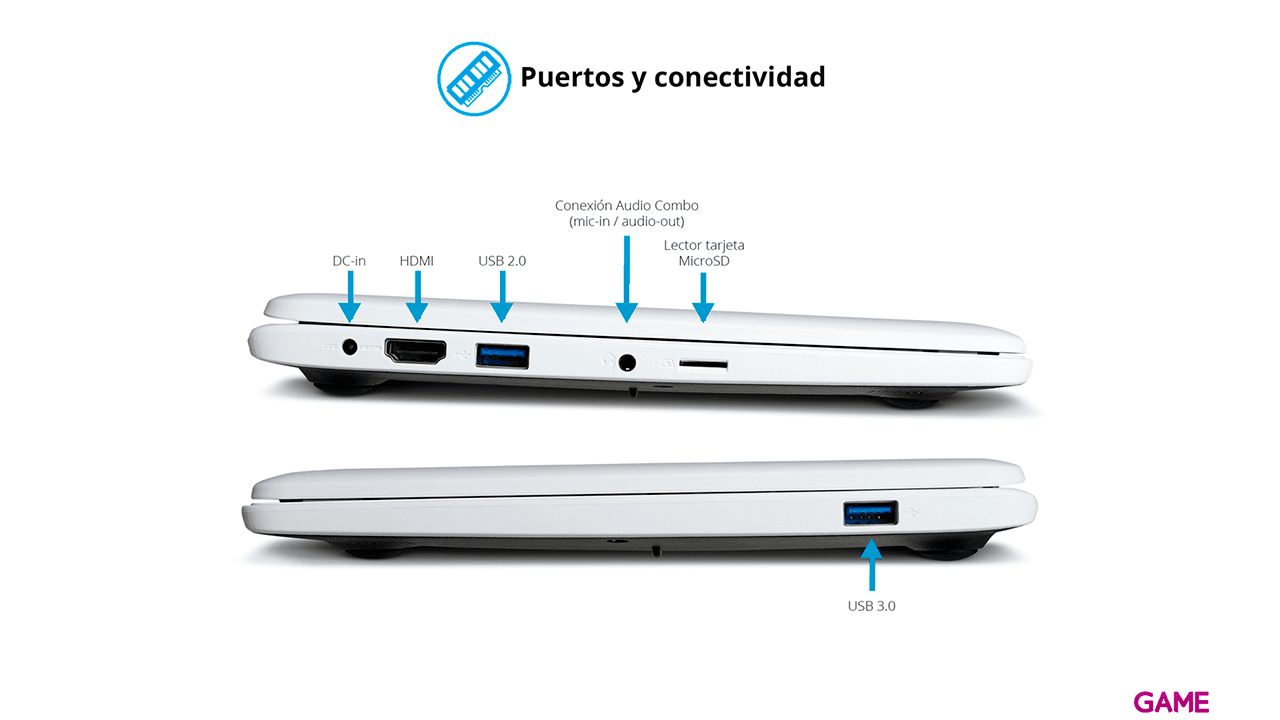 Medion E11201 - Celeron N3450 - 4GB RAM - 64GB SSD - 11,6´´ - W10 - Ordenador Portátil