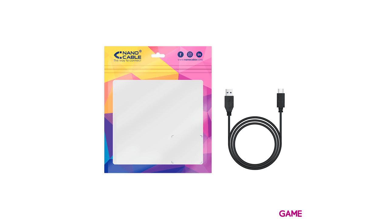 Nanocable 3.1 Gen2 10Gbps 3A, tipo USB-C/M-A/M, negro, 1.5 m - Cable
