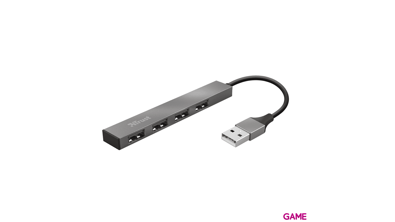 Trust Halyx USB 2.0 480 Mbit/s Aluminio - HUB USB