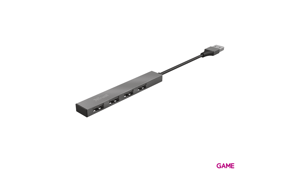 Trust Halyx USB 2.0 480 Mbit/s Aluminio - HUB USB