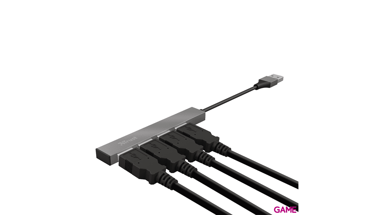Trust Halyx USB 2.0 480 Mbit/s Aluminio - HUB USB