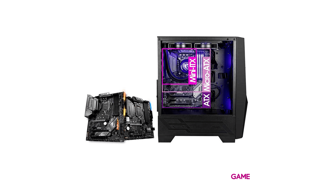 MSI MAG FORGE 100R Midi Tower Negro Transparente - Caja Ordenador