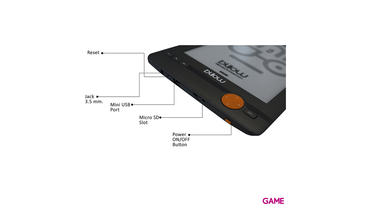 Billow E03E lectore de e-book 4 GB Gris