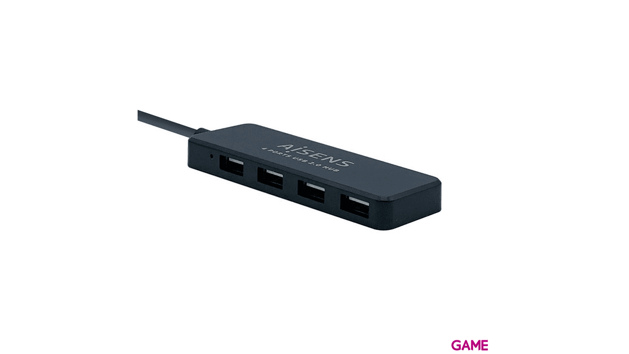 Aisens Hub USB 2.0, Tipo A/M - 4 x Tipo A/H, Negro 30 cm - HUB USB