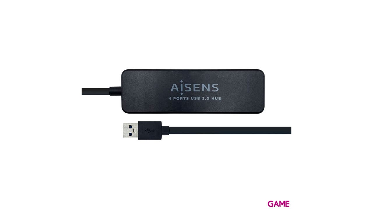 Aisens USB 3.0 Tipo A/M - 4 x Tipo A/H Negro 30 cm - Hub USB