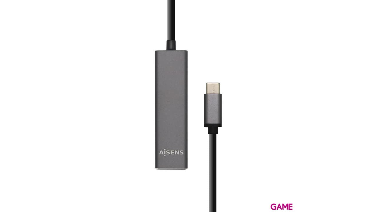 Aisens Hub USB 3.1 USB-C, USB-C/M - 4 x Tipo A/H, Gris, 15 cm - Hub USB