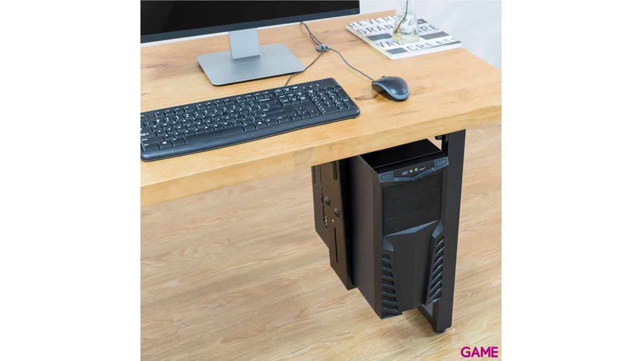 Ewent EW1293 soporte de CPU Soporte para instalación de CPU bajo mesa Negro