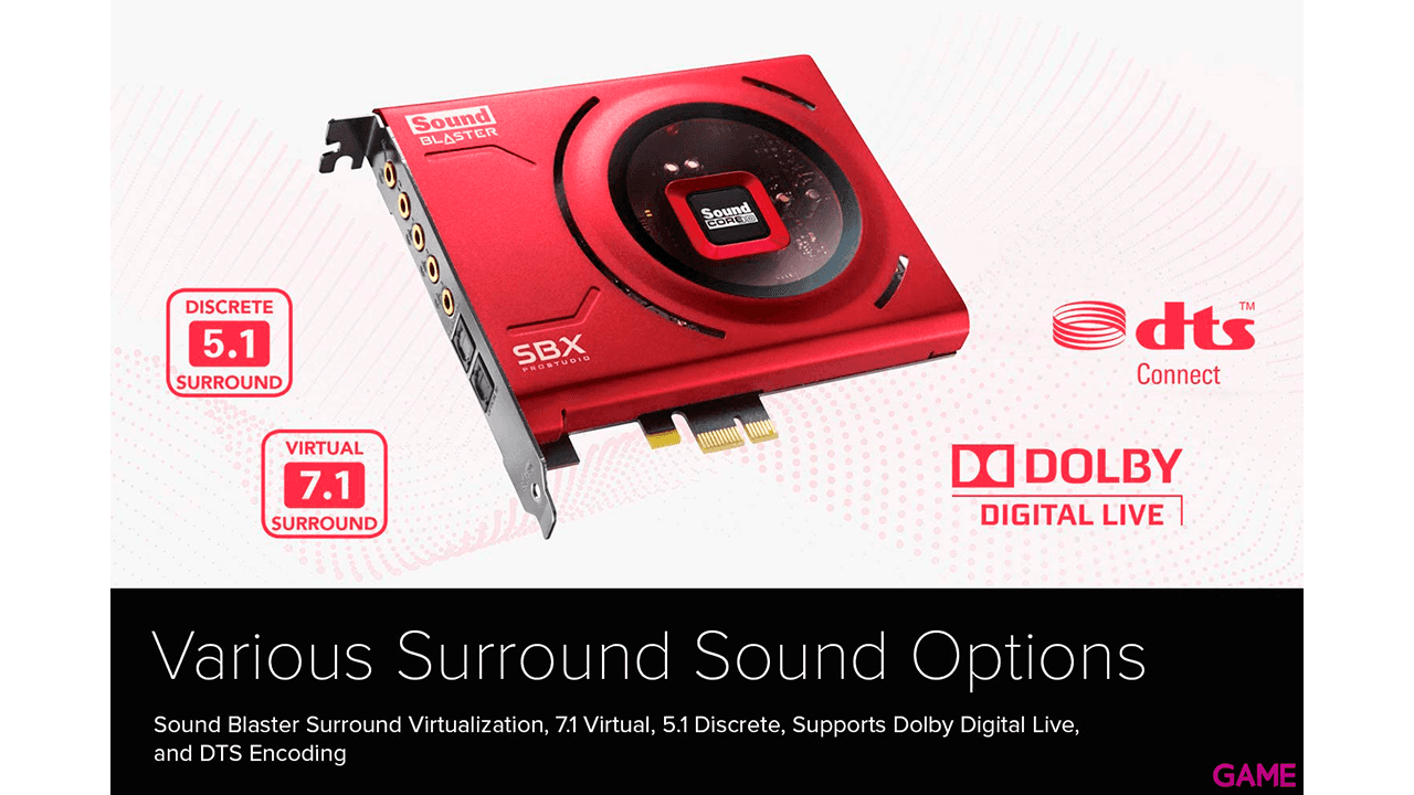Creative Labs Sound Blaster Z SE Interno 7.1 canales PCI-E - Tarjeta Sonido