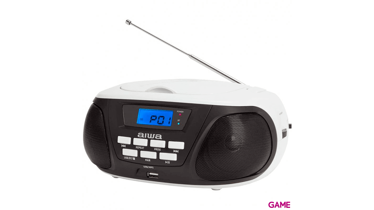 Aiwa Boombox BBTU-300BW - Bluetooth CD USB MP3 - Radio CD