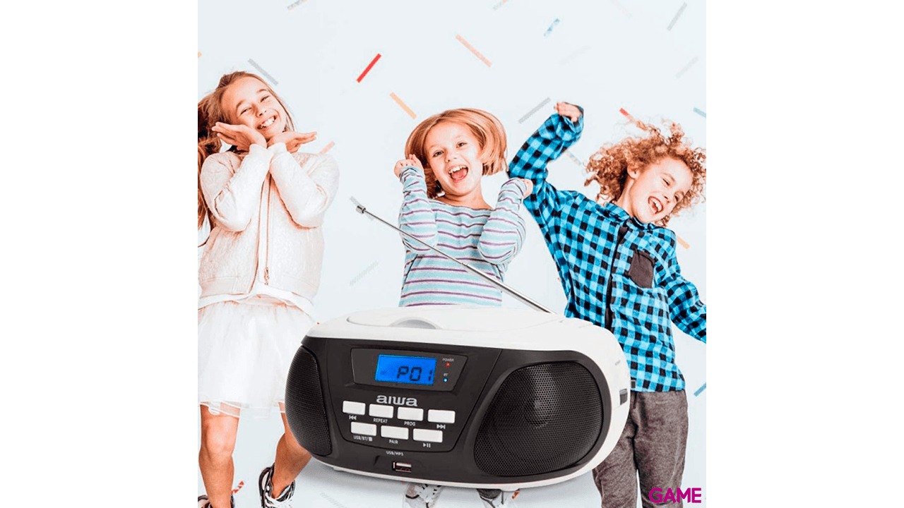 Aiwa Boombox BBTU-300BW - Bluetooth CD USB MP3 - Radio CD