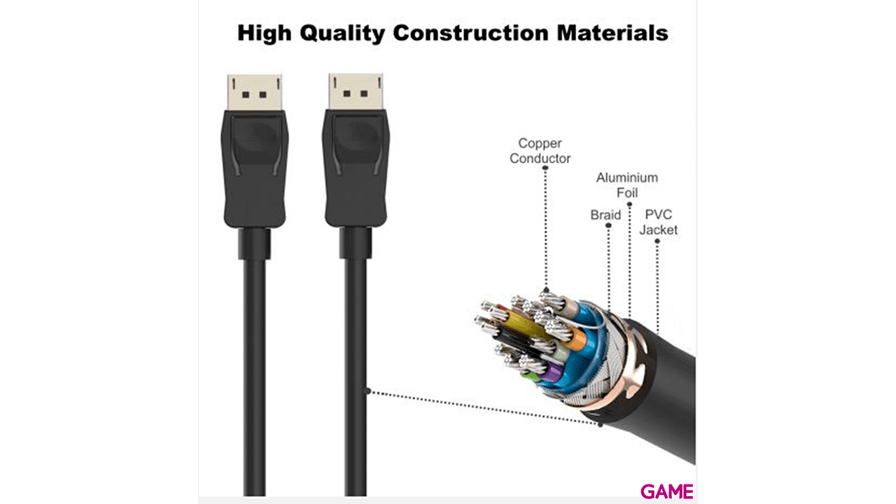 Ewent EW-140100-020-N-P DisplayPort 2m Negro - Cable