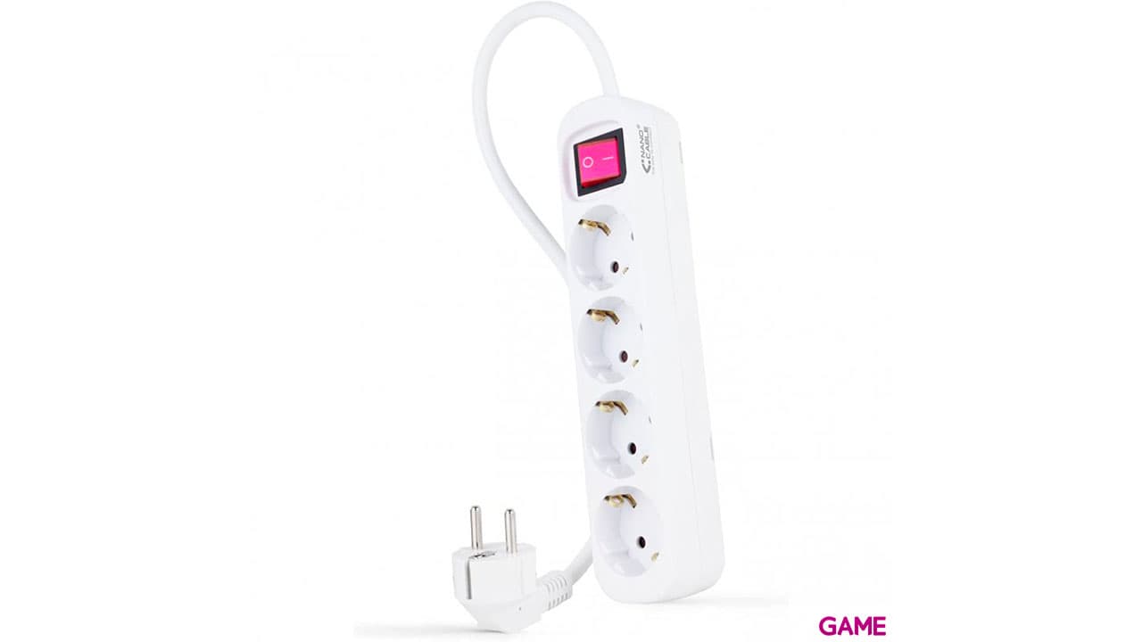 Nanocable 4 tomas - 1.4m Blanco - Regleta