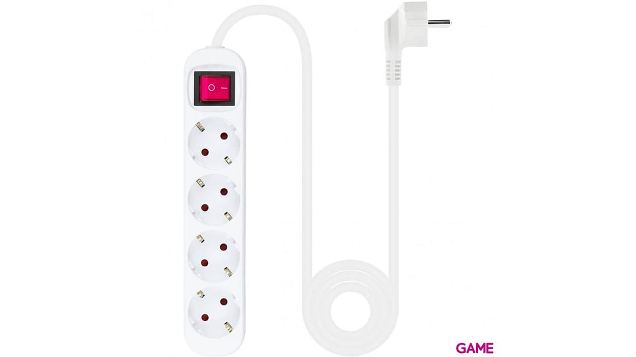 Nanocable 4 tomas - 1.4m Blanco - Regleta