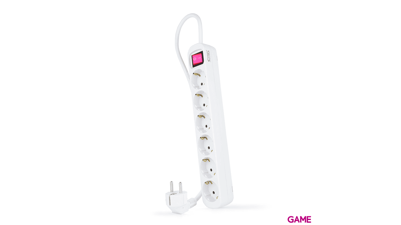Nanocable 6 Enchufes 1.4m - Interruptor - Blanco - Regleta