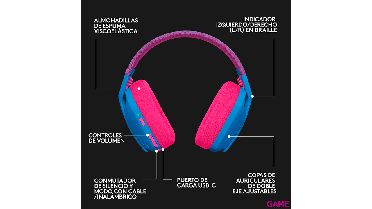 Logitech G435 Lightspeed Wireless Azul PC - PS5 - PS4 - Switch - Movil - Auriculares Gaming