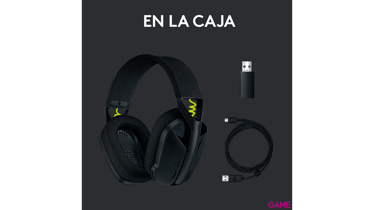 Logitech G435 Lightspeed Wireless negro PC - PS5 - PS4 - Switch - Movil - Auriculares Gaming