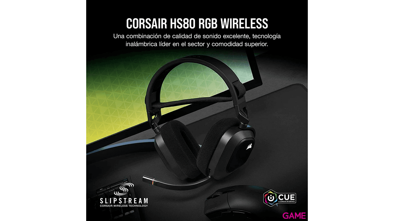 Corsair HS80 - RGB - Wireless - Negro - PC (Dolby Atmos)- PS4 - PS5 (Audio 3D) -  Auriculares Gaming