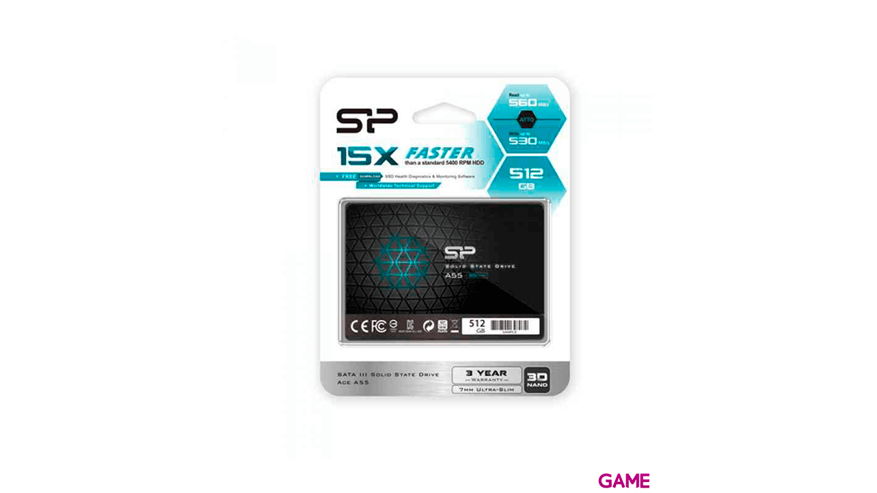 Silicon Power Ace A55 2.5" 512GB Serial ATA III 3D TLC - Disco Duro
