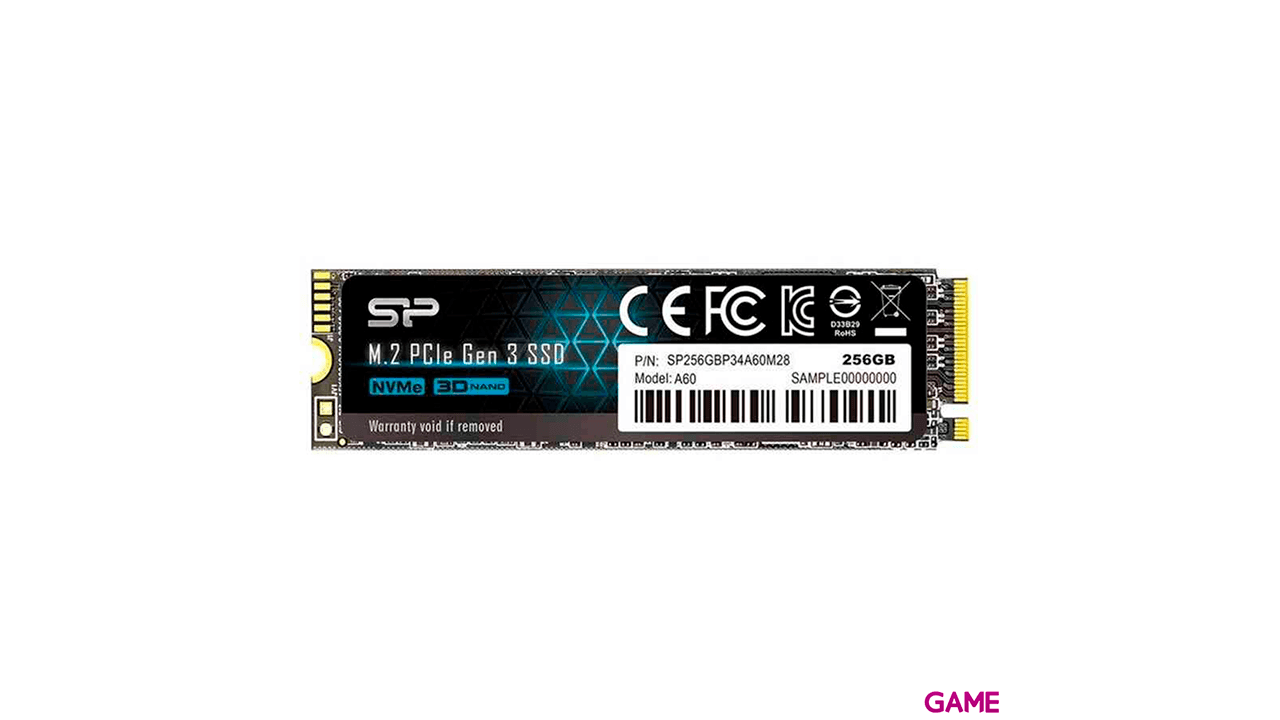 Silicon Power P34A60 M.2 256GB PCI Express SLC NVMe - Disco Duro