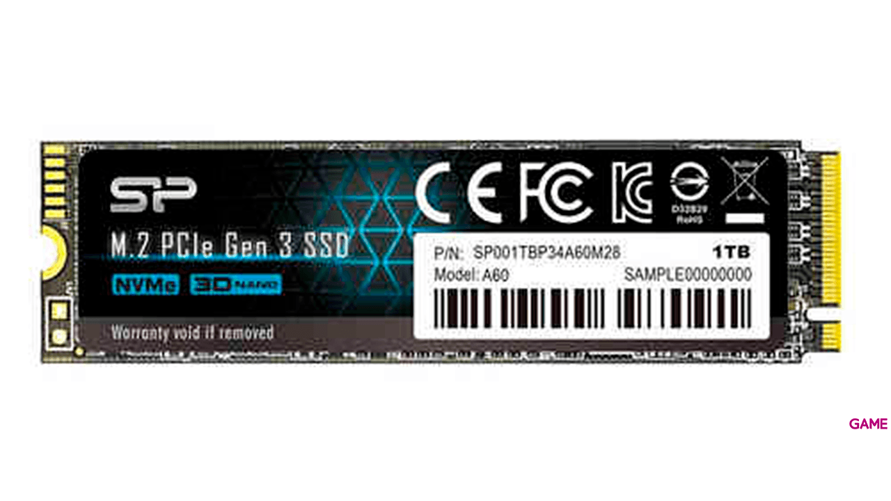 Silicon Power P34A60 M.2 1TB PCI Express SLC NVMe - Disco Duro