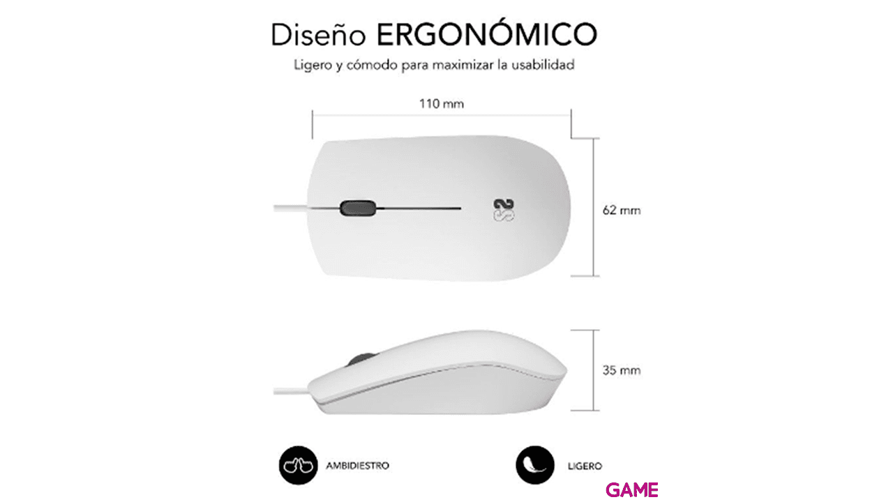 Subblim Business Silencioso USB 1200 DPI Blanco - Raton