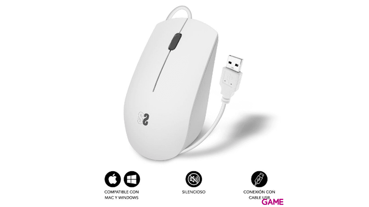 Subblim Business Silencioso USB 1200 DPI Blanco - Raton